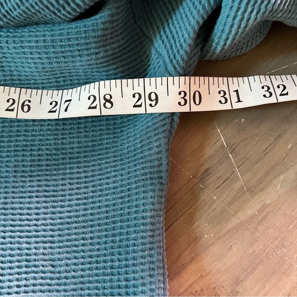 Athleta Balance Waffle Hoodie Sweatshirt Size 2X Teal Green Oversized Comfy - Picture 11 of 13